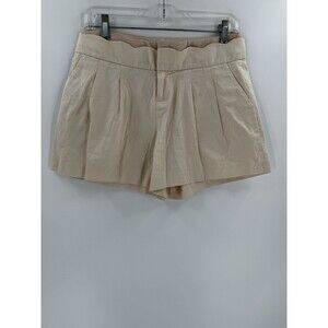 Taikonku Shorts Womens Size 2 Cream Scallop Edge Waist Pleated Front Casual 30X4